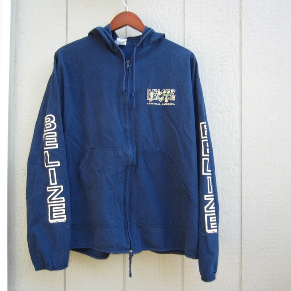 La Rana Shacket Women's XL?? Emroidered Hooded Full‎ Zip Navy Blue Comfort - Picture 1 of 11
